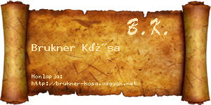 Brukner Kósa névjegykártya